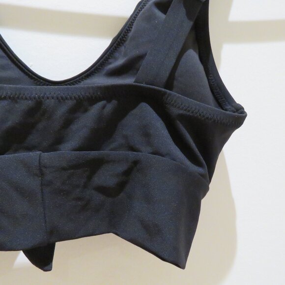 ROBIN PICCONE Ava Knot Bikini Top in Black Minimalist Stretch Preppy - Size XS - Picture 10 of 14